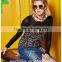 european style ladies front split embroidered long denim skirts