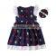 Boutique baby clothing summer new design flower girl dress baby girl fashion dress with headband