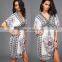 2016 Wholesale Hot Sale Casual Sexy V-neck oversized Beach Dress with Pattern for Women
