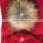 Myfur Wholesale Fashion Winter Knitted Scarf with Raccoon Fur Pompom