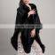 Myfur Fashion Style Women Black Color Cashmere Poncho with Fox Fur Trim Cape/Shawl