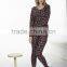 Custom wholesale winter home design polka-dotted printing women slim thermal long johns