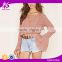 2016 high quality plain dyed cotton fashionable summer bell sleeve blouse