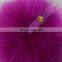 Many color custom fur ball bobble key ring fox fur bobble keyring for bag decoration