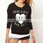 CHEFON Round Neckline Pretty Women Sweatshirt 2016 CAH0003