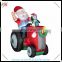 Promotion airblown led inflatable santa police car, inflatable santa claus with penguin&car for christmas ornament