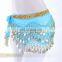 Bestdance 3 Rows Belly Dance Hip Skirt Scarf Wrap Belt Hip scarf Gold sequins Goin Coins
