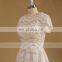 Short sleeve crystal beads for short wedding dress 2007 lace Wedding Gown