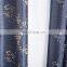 Wholesale high-grade slate blue flower embroidered faux silk curtain