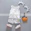 2018 Summer Baby Clothing Set Grey Star Printed Soft Linen Baby Girl Boy Outfits