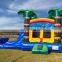 Rainbow Jungle Bouncer Castle Inflatable Kids Bounce House With Water Slide