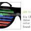 Plastic Light Up Sound sensitive glasses with custom color
