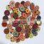Fancy 2 Hole Flat Cartoon Carved Craft Design Mixed Colored DIY Cute Wooden Button