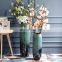tall emerald green ceramic flower vase for home decor