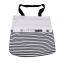 Canvas Cotton Women Shoulder Storage Shopping Stripe Bag with Zipper