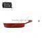 Lightening red enamel cast iron grill pan