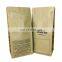 Custom recyclable 100g matte aluminium foil square bottom kraft paper coffee bag with one way valve zipper snack bag with window