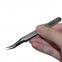 Single fine stainless steel black anti-static clip with texture ESD-17 tweezers for eyelash grafting