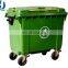 660 Liter Garbage Container 4 Universal Wheels Plastic Indsutrial Dustbin, Trash Can, Waste Bin