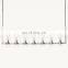 Modern Simple Metal Aluminum Glass Ravelle Linear LED Chandelier for Home Office Restaurant Living Room Bedroom Hotel