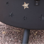 steel round fire pit with star looking