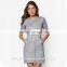 Best hot selling women custom dress design with high quality solid color dres with short sleeve D342