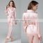 2014 new design elegant ladies plain color silk nightwear