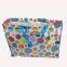Colorful round dot design easy clean pvc coated cotton shopping bag