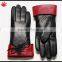 Ladies gift all palm touch screen black and red sheepskin leather gloves