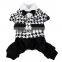 Gentle black houndstooth pattern xxx small dog clothes made in china