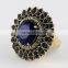 925 Sterling Silver Blue Onyx Ring with Brass, Silver Jewelry Wholesaler, Gemstone Silver Jewelry