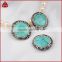 Special style silver metal turquoise beads with cz, zircon pave turquoise jewelry