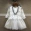 2016 New arrival girls party dresses for lace ruffle child dress wholesale elegant children white plaid girl dress (ulik-N001)