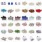Fantastic 8mm 10 Assorted Colors Total 100pcs per Box Alloy Rhinestone Round Spacer Beads for Jewelry Making