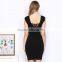 Wholesale 2015 Fashion V-Neck Sexy Black Bodycon Club Dress