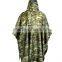 Mexican CP camouflage Rip stop 210T nylon with PVC coating military poncho