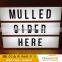 Beautiful Vintage Home Decoration Cinematic Light Box A4 Size ABS Battery Powered Free Combination Letter light Box