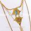 Long Chain Fringe Multi Strand Maxi Necklace Fishbone Triangle Faux Turquoise Pendant Boho Chic Jewelry Collier Femme Collares