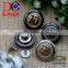 Fashion Button Rubber Core Denim Metal Jeans Button Shank Button With Pierced and Grid Logo