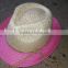 Zhejiang manufactory Crazy Selling fedora hat with paper braids