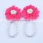 DIY Infant Newborn Barefoot Ring Sandals Shoes Chiffon Rose Flower Pearl Feet Toes