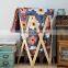 High quality round home foldable laundry storage basket with wood