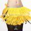 Wuchieal Belly dance waist belt/chain, tassel hip scarf in performance/practice wear YL082