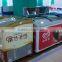 top sliding curved glass door ice cream freezer