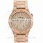 Wooden watch Maple case even strap Japan movement with calendar