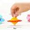 Hot selling beautiful flower design wooden spinning top toy