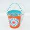 Colorful Handle Round Shape Metal Bucket Tin Can