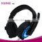 Hot sale gaming headset surround stereo headband headphone USB LED light 3.5mm with mic