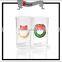 glass cups with Christmas ring Christmas deer printing
