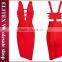 2015 Wholesale sexy red bandage dress high-quality hollow out